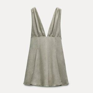 Zara Linen Blend Short Dress NWT